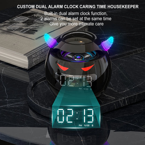 Monster Alarm Clock Bluetooth Speaker - With LED Digital Display