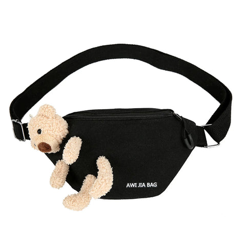 Kids Cartoon Bear Crossbody Waist Bag – Plush Chest Pack for Boys and Girls