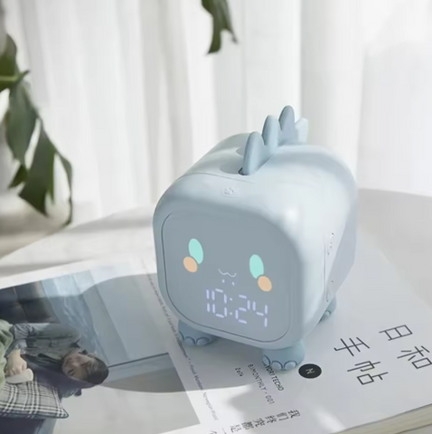 Dinosaur Kids LED Alarm Clock - With Night Light and Temperature Display
