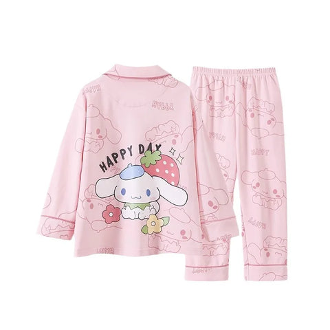 Cute Cinnamoroll & Melody Children Pajama Set – Soft, Warm, and Comfortable Nightwear