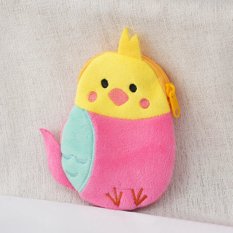 Children's Plush Parrot Wallet – Cartoon Small Bag for Coins, Earphones, and Accessories