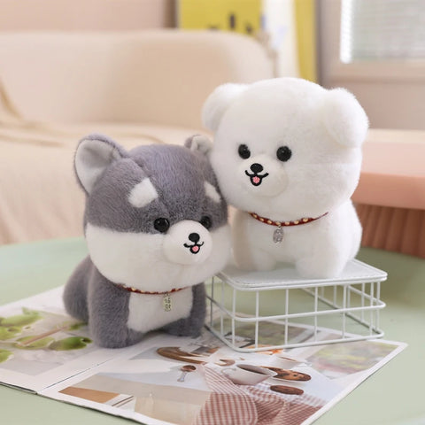 Cute Fluffy Shiba Inu, Bichon & Husky – Kawaii Stuffed Puppy Plushies