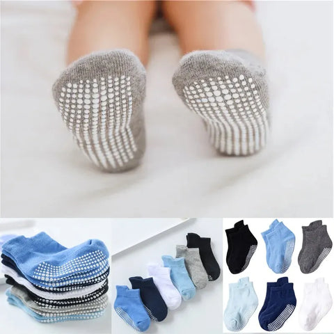 Cotton Baby Anti-Slip Boat Socks for Boys and Girls