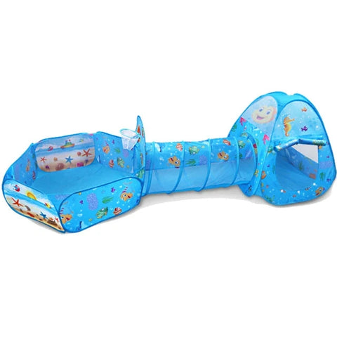 3 in 1 Baby Tent Playpen– Portable Kids Ball Pit, Crawling Tunnel, and Playground House
