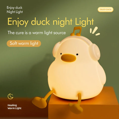 Silicone Night Light Cute Duck Lamp -  Night Light for Home & Bedroom!