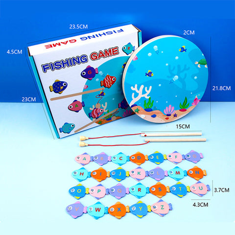 Montessori Wooden Magnetic Fishing Toy – Alphabet & Numeric Educational Game