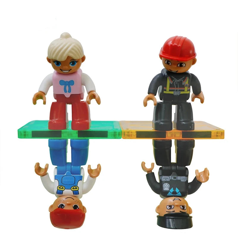 Magnetic Community Figures - 4pcs Toy People Magnetic Tiles Accessories!