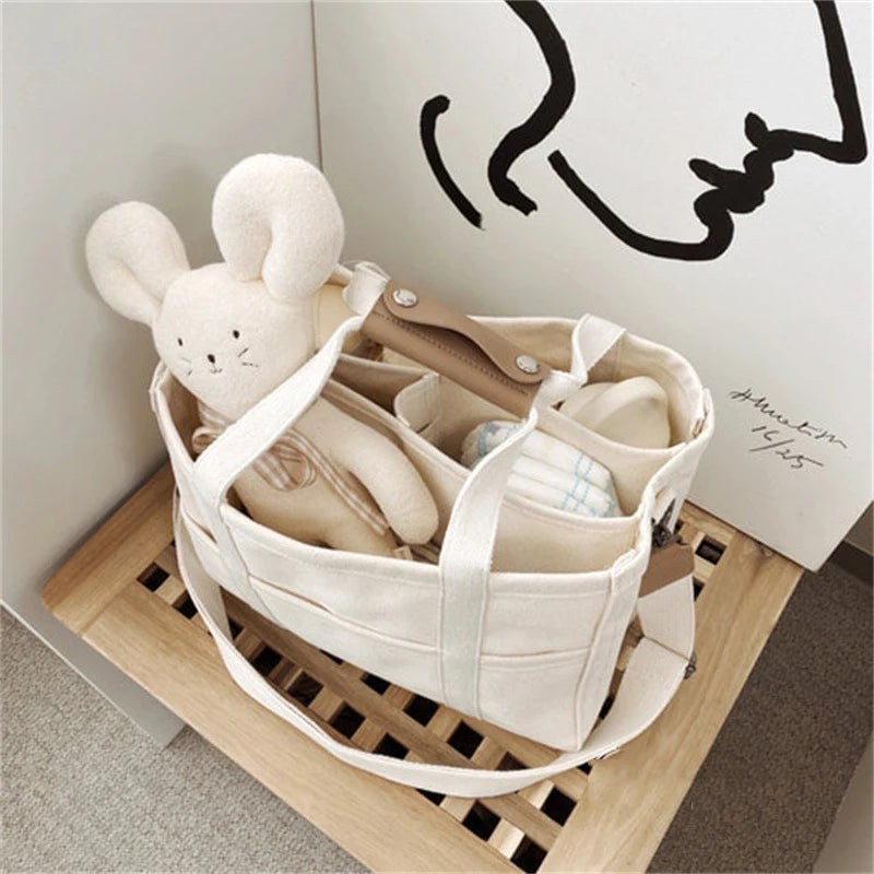 Canvas Multipocket Diaper Bag Organizer – Stylish, Compact, and Multi-Functional Teeny Pandas