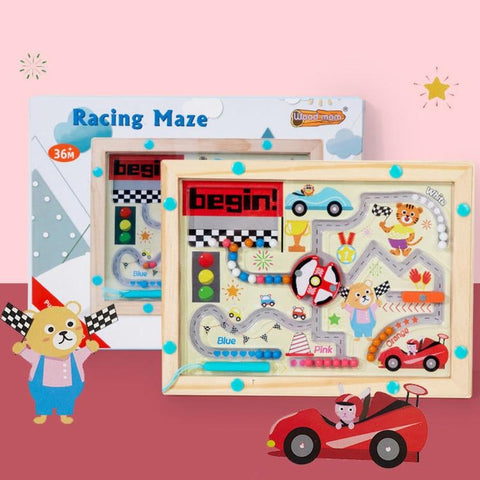 Wooden Magnetic Bead Maze Toy | Montessori Play