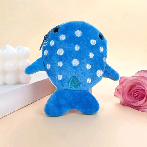 Multicolor Cute Plush Whale Fish Coin Purse for Kids