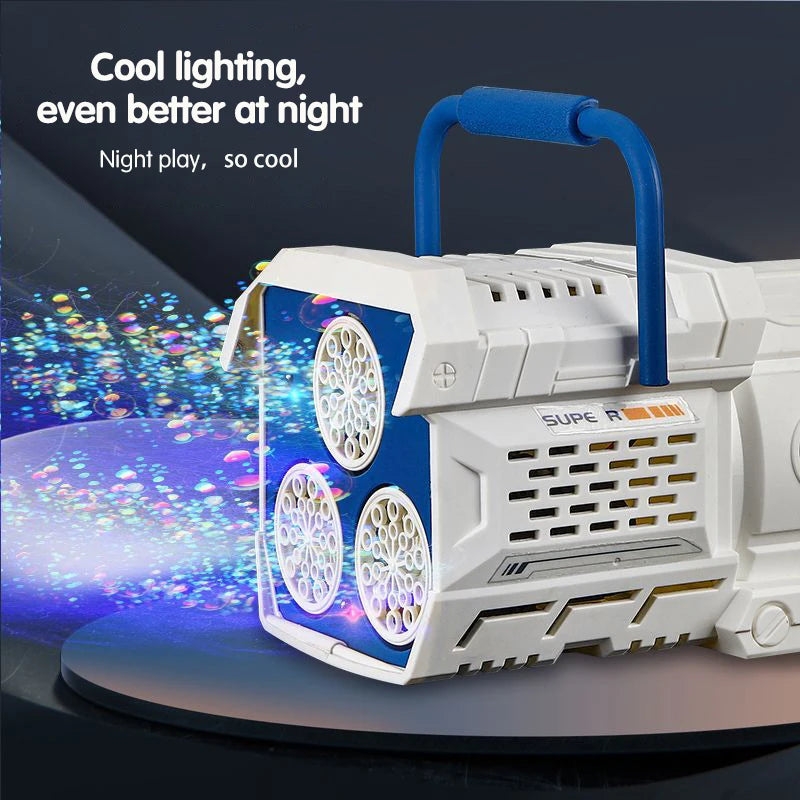 Rocket Blast LED Bubble Gun Toy - For Fun and Blasting Joy! Teeny Pandas
