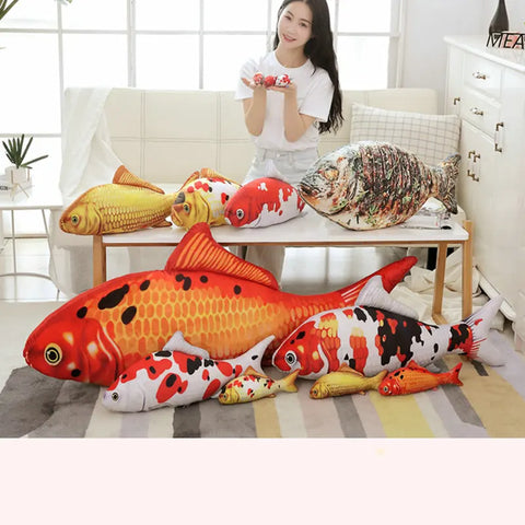 Fish Koi Carp Plush Toy – Lifelike Stuffed Aquatic Fish Pillow for Kids