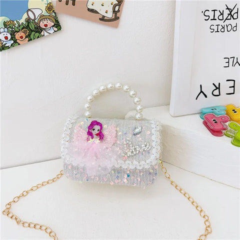 Pearl Handle Mini Sequin Handbag