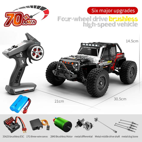 High-Speed Brushless Motor All Terrain RC Car 1/16 - Higher Efficiency for Longer Adventure! Teeny Pandas