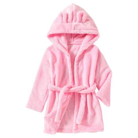 Winter Kids Hooded Flannel Bathrobe – Plush Pajamas for Boys & Girls