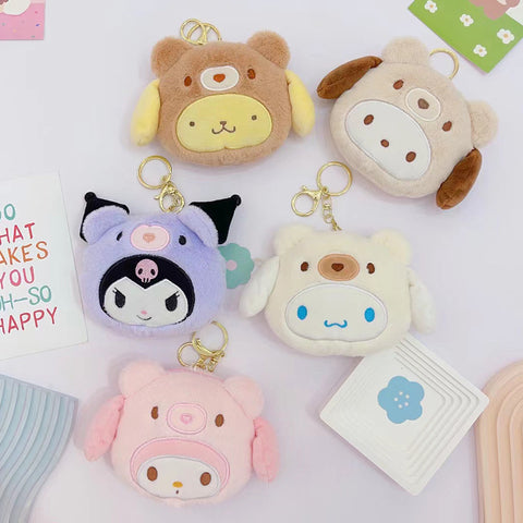 Cartoon Plush Keychain Wallet