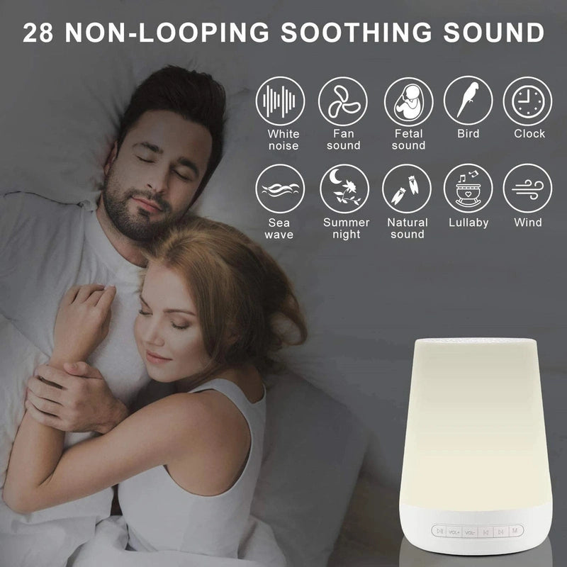 Portable White Noise Machine and Colorful Night Light for Soothing Sleep Teeny Pandas
