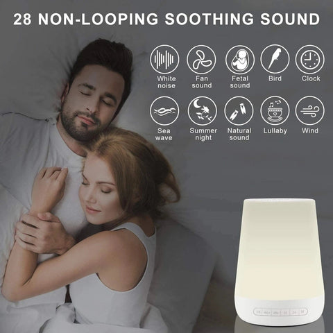 Portable White Noise Machine and Colorful Night Light for Soothing Sleep Teeny Pandas