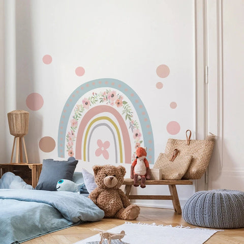 Rainbow Wall Decals – Boho Kids Room Decor Teeny Pandas
