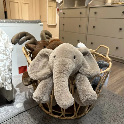 Super Soft Grey Elephant Plush Toy – Flappy Ears Hugging Pillow