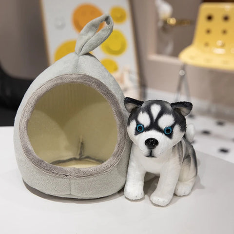 Dog Plush Toy - Cute Stuffed Husky, Akita, or Rottweiler Puppy