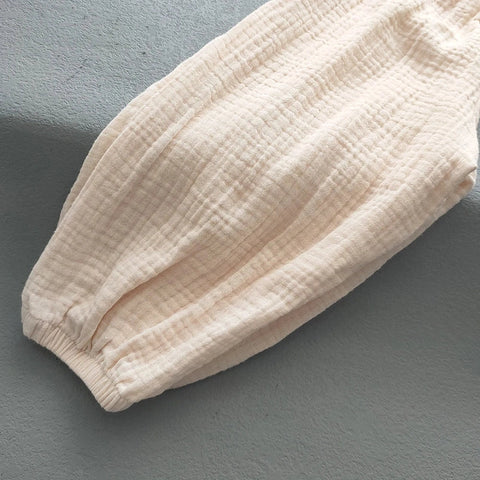 Summer Kids Cotton Linen Pleated Pants – Stylish & Comfortable Harem Trousers