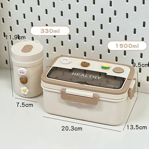 Kid’s Insulated Bento Lunch Box – Leakproof, Microwave-Safe! Teeny Pandas