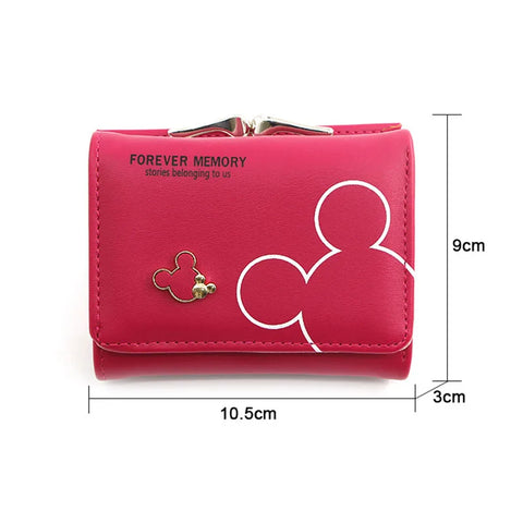 Cartoon Mouse PU Leather Wallet – Mini Short Coin Purse with Card and Photo Slot
