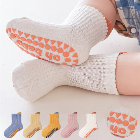 Three Pairs Baby Anti-Slip Socks for Boys and Girls
