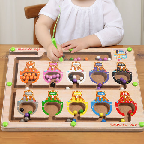 Wooden Magnetic Bead Maze Toy | Montessori Play