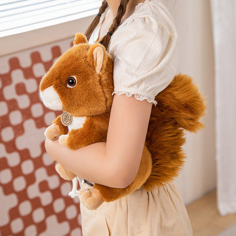Adorable Furry Hair Big Tail Squirrel and Raccoon Plush Toy – Realistic Soft Stuffed Animal Doll