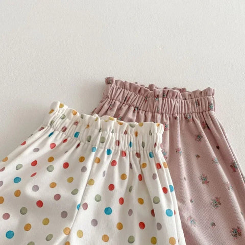 Spring New Children’s Polka Dot Harem Pants – Korean Style Floral Jogger Sweatpants
