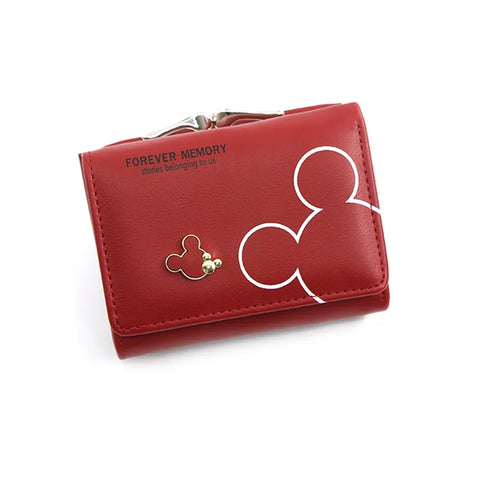 Cartoon Mouse PU Leather Wallet – Mini Short Coin Purse with Card and Photo Slot