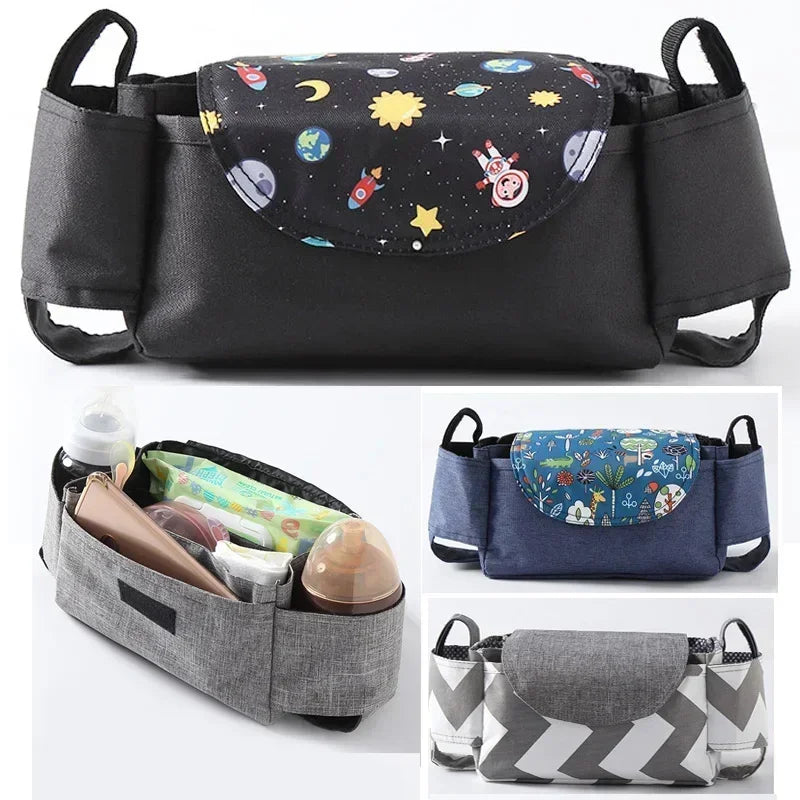 Stroller/Pram Bag Organizer - With Cup Holder Cover Teeny Pandas