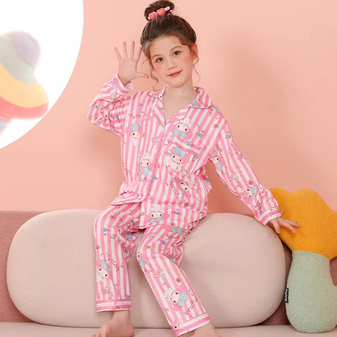 Kawaii Pajama Set for Girls – Cozy Autumn & Winter Sleepwear