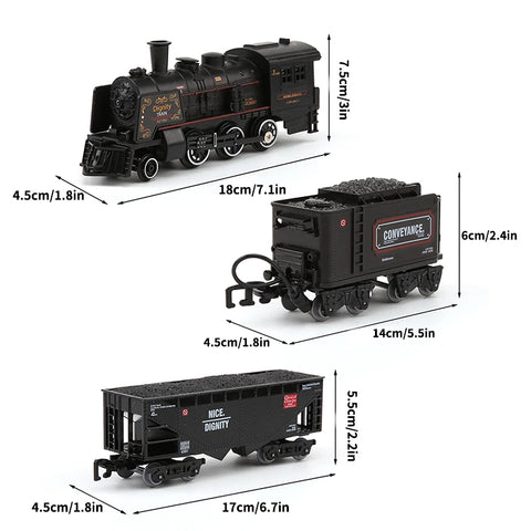 Alloy Railway Train Set with Sound, Light & Smoke – Realistic Metal Locomotive for Kids