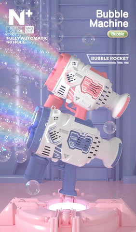 Bubble Rocket Machine with Colorful Lights – Fun for Kids