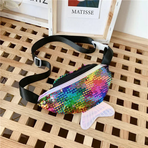 Fashion Sequin Fanny Pack for Kids – Shiny Mermaid Waist Bag for Girls