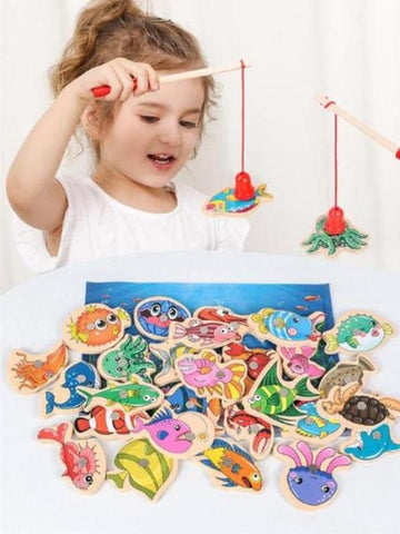 Wooden Magnetic Fishing Toy Set