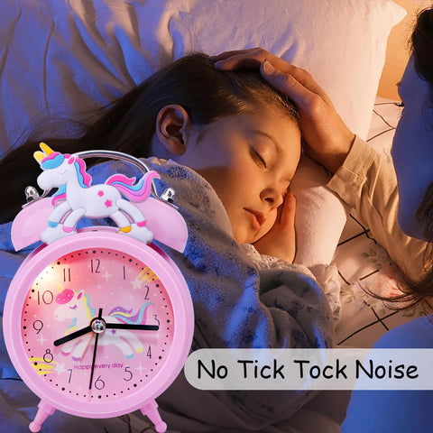 Pink Unicorn Children's Cartoon Alarm Clock - Cute Decoration for Kids Room
