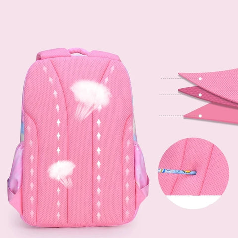 Pink Gradient School Backpack for Girls