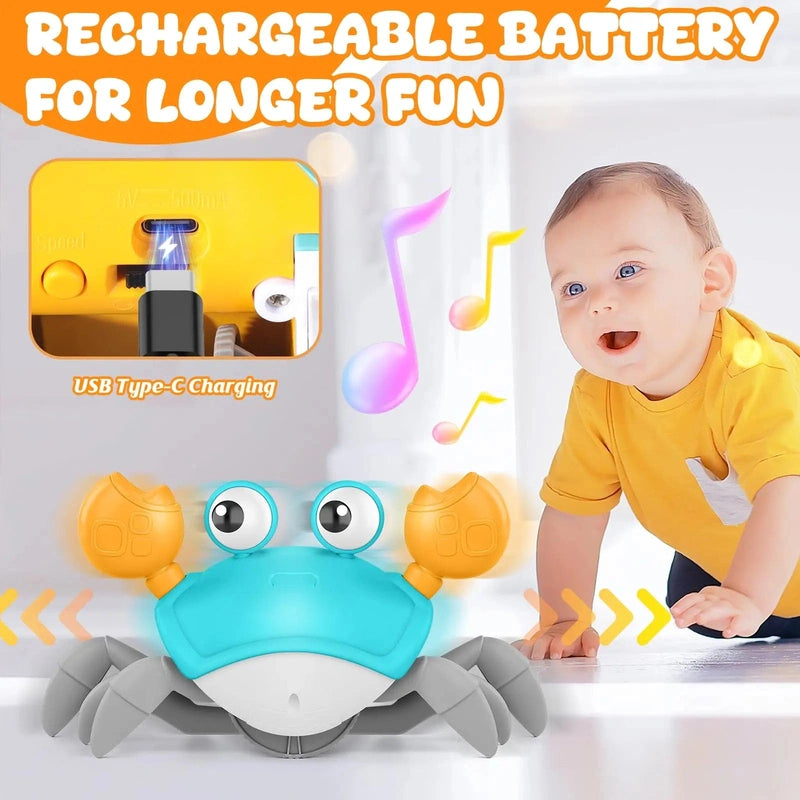 Interactive Crawling Crab Toy for Baby Tummy Time Fun Teeny Pandas