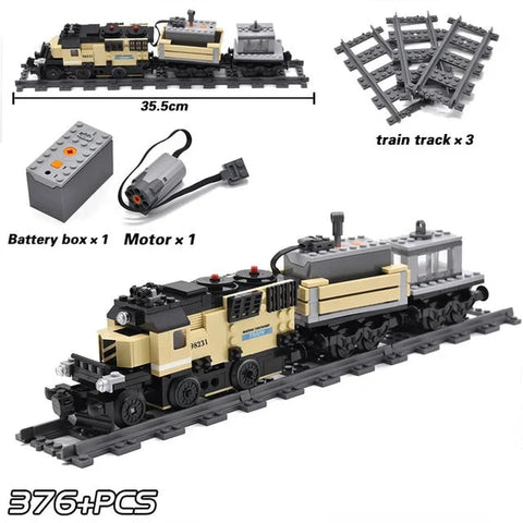 City Electric Train Rail Locomotive Set – DIY Motorized Steam Train