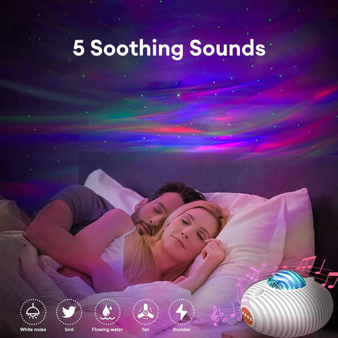 LED Aurora Galaxy Projector Night Lamp - With Bluetooth Speaker