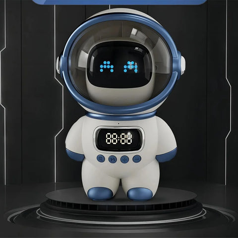 Astronaut Styling Wireless Smart Alarm Clock - With Speaker & Night Light