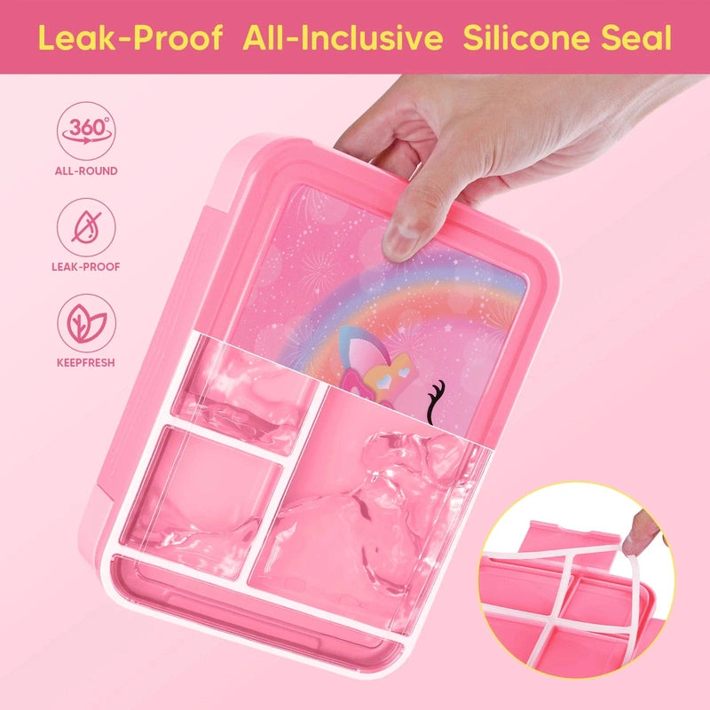 Kids Divided Bento Lunch Box – Leakproof, Durable, and Perfectly Portable! Teeny Pandas