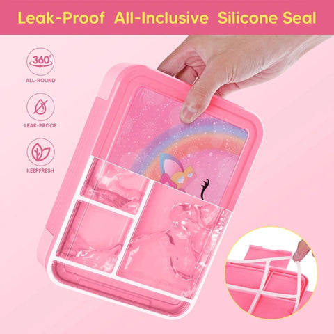 Kids Divided Bento Lunch Box – Leakproof, Durable, and Perfectly Portable! Teeny Pandas