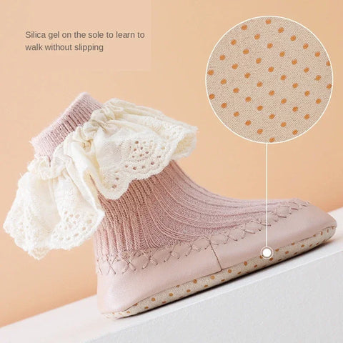 Baby Ruffle Socks with Rubber Soles - Soft, Stylish, Anti-Slip Baby Socks