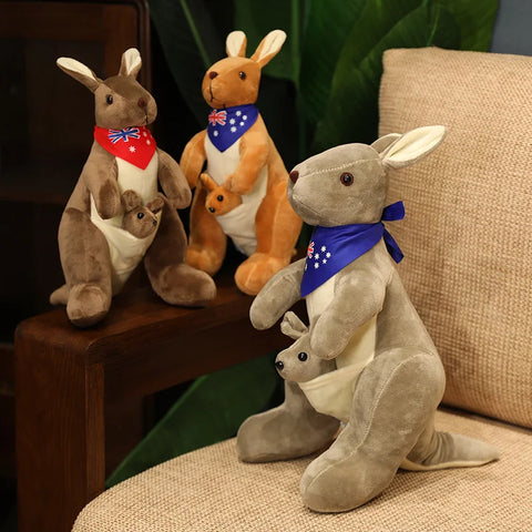 Cute Mother & Child Kangaroo Plush Toy -  Kawaii Big Size Kangaroo Plushie Pillow