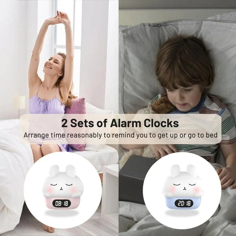 Cute Bunny Digital Alarm Clock - With Night Light for Kids